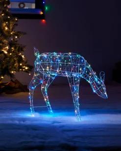 WeRChristmas Outdoor Lighted Reindeer^3D Grazing Reindeer Silhouette, 81 Cm