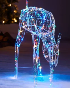 WeRChristmas Outdoor Lighted Reindeer^3D Grazing Reindeer Silhouette, 81 Cm