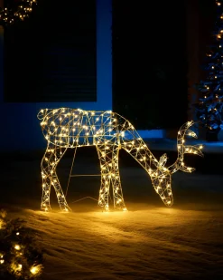 WeRChristmas Outdoor Lighted Reindeer^2D Grazing Reindeer Silhouette, 95 Cm
