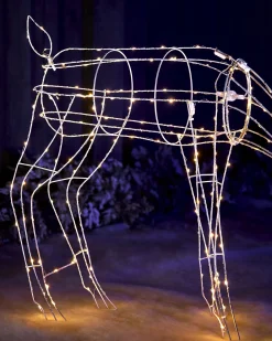 WeRChristmas Outdoor Lighted Reindeer^3D Grazing Reindeer Silhouette, 81 Cm