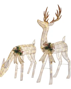 WeRChristmas Outdoor Lighted Reindeer^3D Reindeer Family Silhouette, 151 Cm