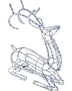 WeRChristmas Outdoor Lighted Reindeer^3D Sitting Reindeer Rope Light Silhouette, 93 Cm