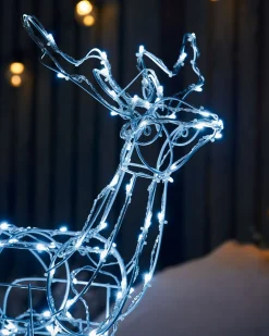 WeRChristmas Outdoor Lighted Reindeer^3D Twinkling Standing Reindeer Silhouette, White, 78 Cm