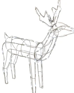 WeRChristmas Outdoor Lighted Reindeer^3D Twinkling Standing Reindeer Silhouette, White, 78 Cm