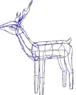 WeRChristmas Outdoor Lighted Reindeer^3D Twinkling Standing Reindeer Silhouette, Blue, 78 Cm