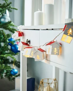 WeRChristmas Fairy Lights^Decorative Wooden House LED Lights String, 1.8 M