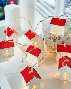 WeRChristmas Fairy Lights^Decorative Wooden House LED Lights String, 1.8 M