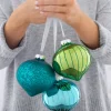WeRChristmas Glass Baubles^Emerald Green Glass Baubles, 3 Pack, 11 Cm