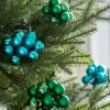 WeRChristmas Glass Baubles^Emerald Green Glass Berry Cluster Baubles, 5 Pack