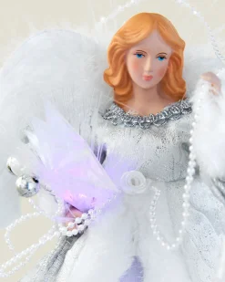 WeRChristmas Tree Toppers^Fibre Optic Angel Christmas Tree Topper, Silver/White, 25 Cm