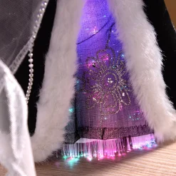 WeRChristmas Tree Toppers^Fibre Optic Angel Christmas Tree Topper, Black/Silver, 25 Cm