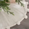 WeRChristmas Skirts & Collars^Fur Pom Pom Tree Skirt, Cream, 120 Cm