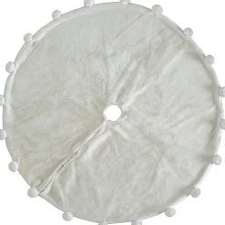 WeRChristmas Skirts & Collars^Fur Pom Pom Tree Skirt, Cream, 120 Cm