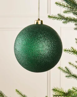 WeRChristmas Oversized Baubles|Shatterproof Baubles^Green Large Glitter Shatterproof Bauble, 15 Cm
