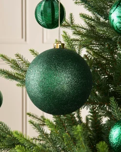 WeRChristmas Oversized Baubles|Shatterproof Baubles^Green Large Glitter Shatterproof Bauble, 15 Cm