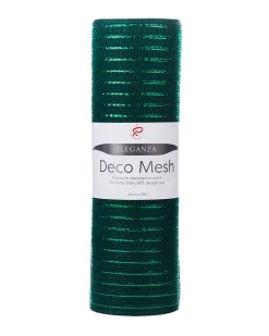 WeRChristmas Deco Mesh^Green Mesh With Green Foil, 9 M