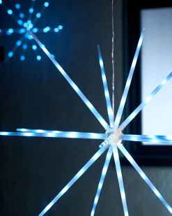 WeRChristmas Festive Star, Snowflake & Sign Lights^Hanging Starburst Decoration, Ice White, 51 Cm