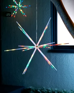 WeRChristmas Festive Star, Snowflake & Sign Lights^Hanging Starburst Decoration, Colour Changing, 51 Cm