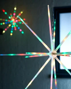 WeRChristmas Festive Star, Snowflake & Sign Lights^Hanging Starburst Decoration, Colour Changing, 51 Cm