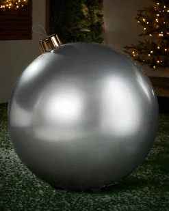 WeRChristmas Inflatables|Outdoor Inflatable Baubles^Inflatable Christmas Bauble, Silver, 76 Cm