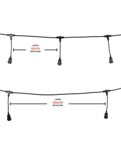 WeRChristmas Link Festoon|Festoon Lights^LINK FESTOON E27 Long Drop Belt, Connectable, 10 Sockets, 50 Cm Spacing