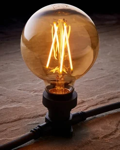 WeRChristmas Link Festoon|Festoon Lights^LINK FESTOON 4W E27 Dimmable Globe Filament LED Bulb, Warm White