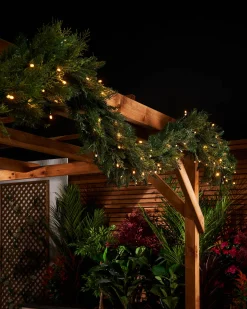 WeRChristmas Link Pro|Plain Garlands^LINK PRO Connectable Pre-Lit Natural Fir Garland, 3 M