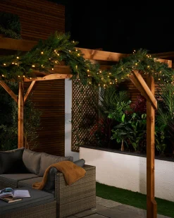 WeRChristmas Link Pro|Plain Garlands^LINK PRO Connectable Pre-Lit Natural Fir Garland, 3 M