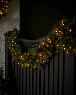 WeRChristmas Link Pro|Plain Garlands^LINK PRO Connectable Pre-Lit Natural Fir Garland, 3 M
