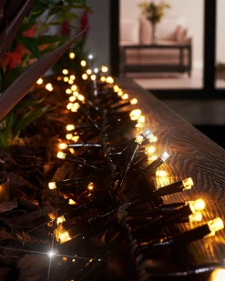 WeRChristmas Link Pro|Cluster Lights^LINK PRO LED Cluster Lights, Black Cable, Warm White / White