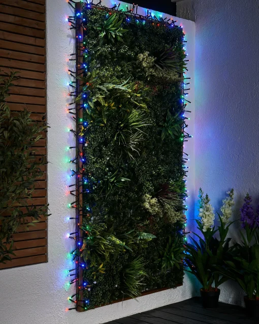 WeRChristmas Link Pro|Connectable Lights^LINK PRO LED Cluster Lights, Black Cable, Multi Colour