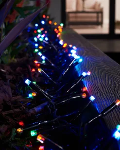 WeRChristmas Link Pro|Connectable Lights^LINK PRO LED Cluster Lights, Black Cable, Multi Colour