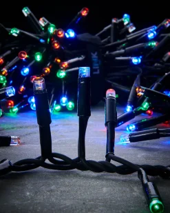 WeRChristmas Link Pro|Connectable Lights^LINK PRO LED Cluster Lights, Black Cable, Multi Colour