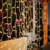 WeRChristmas Link Pro|Curtain & Net Lights^LINK PRO LED Curtain Lights, White Cable, 2.5 M Drop, Warm White