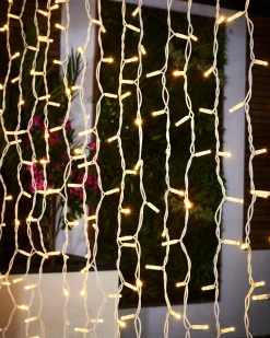 WeRChristmas Link Pro|Curtain & Net Lights^LINK PRO LED Curtain Lights, White Cable, 2.5 M Drop, Warm White