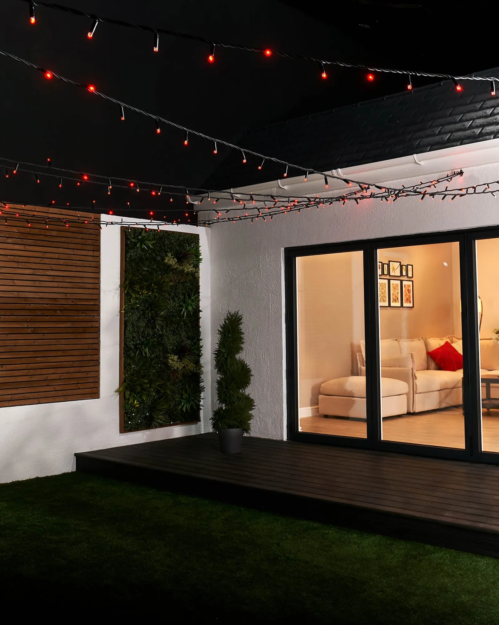 WeRChristmas Link Pro|Fairy Lights^LINK PRO LED String Lights, Black Cable, Red