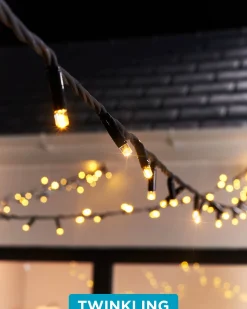 WeRChristmas Link Pro|Fairy Lights^LINK PRO Twinkle LED String Lights, Black Cable, Warm White