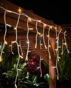WeRChristmas Link Pro|Icicle Lights^LINK PRO Twinkling LED Icicle Lights, Warm White / White