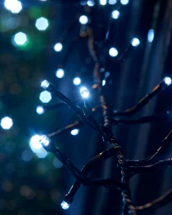 WeRChristmas Link Up|Connectable Lights^LINK UP LED Cluster Lights, Black Cable, White