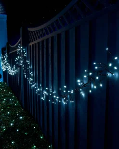 WeRChristmas Link Up|Connectable Lights^LINK UP LED Cluster Lights, Black Cable, White