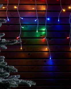 WeRChristmas Link Up|Icicle Lights^LINK UP LED Icicle Lights, White Cable, Multi Colour