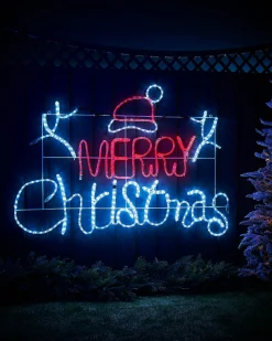 WeRChristmas Festive Star, Snowflake & Sign Lights^Merry Christmas Rope Light Silhouette, 1.2 M