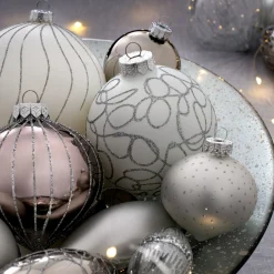 WeRChristmas Glass Baubles^Moonbeam Glass Baubles, 20 Pack