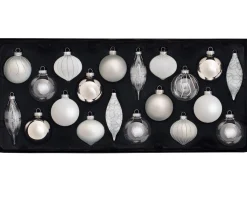 WeRChristmas Glass Baubles^Moonbeam Glass Baubles, 20 Pack