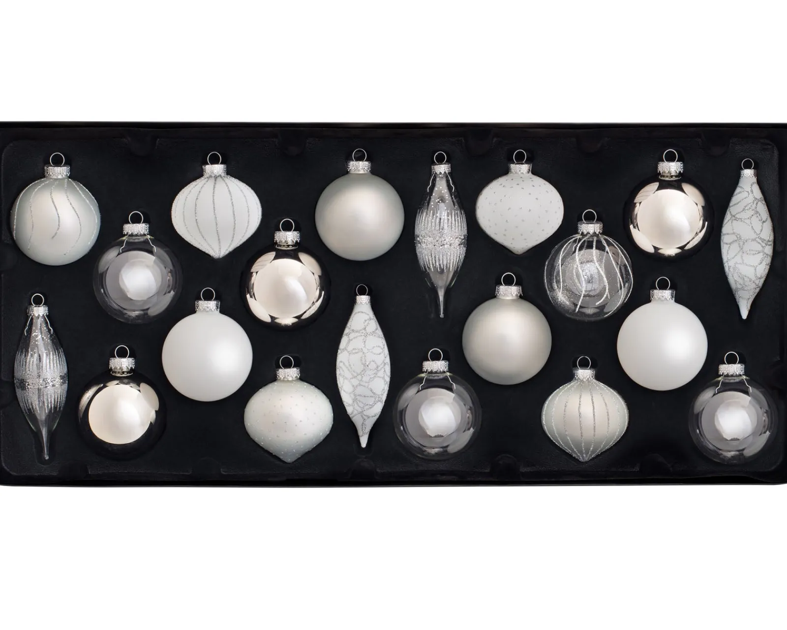WeRChristmas Glass Baubles^Moonbeam Glass Baubles, 20 Pack