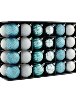 WeRChristmas Shatterproof Baubles^Multi Blue Shatterproof Baubles, 48 Pack, 6 Cm