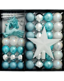 WeRChristmas Shatterproof Baubles^Multi Blue Shatterproof Baubles Set, 50 Pack