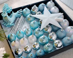 WeRChristmas Shatterproof Baubles^Multi Blue Shatterproof Baubles Set, 50 Pack