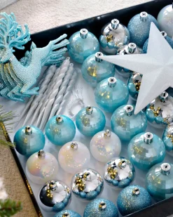 WeRChristmas Shatterproof Baubles^Multi Blue Shatterproof Baubles Set, 50 Pack