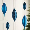 WeRChristmas Glass Baubles^Navy Blue Glass Baubles, 5 Pack, 15 Cm